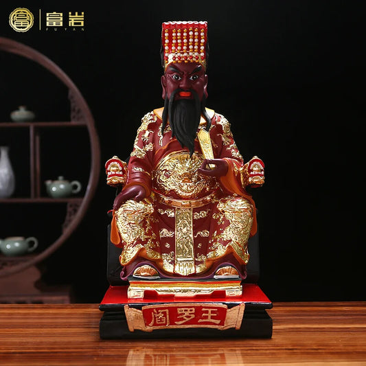 Lord Yan God King of Hell Statue Resin Ten Halls of Yama Figurine Taoist Deities
