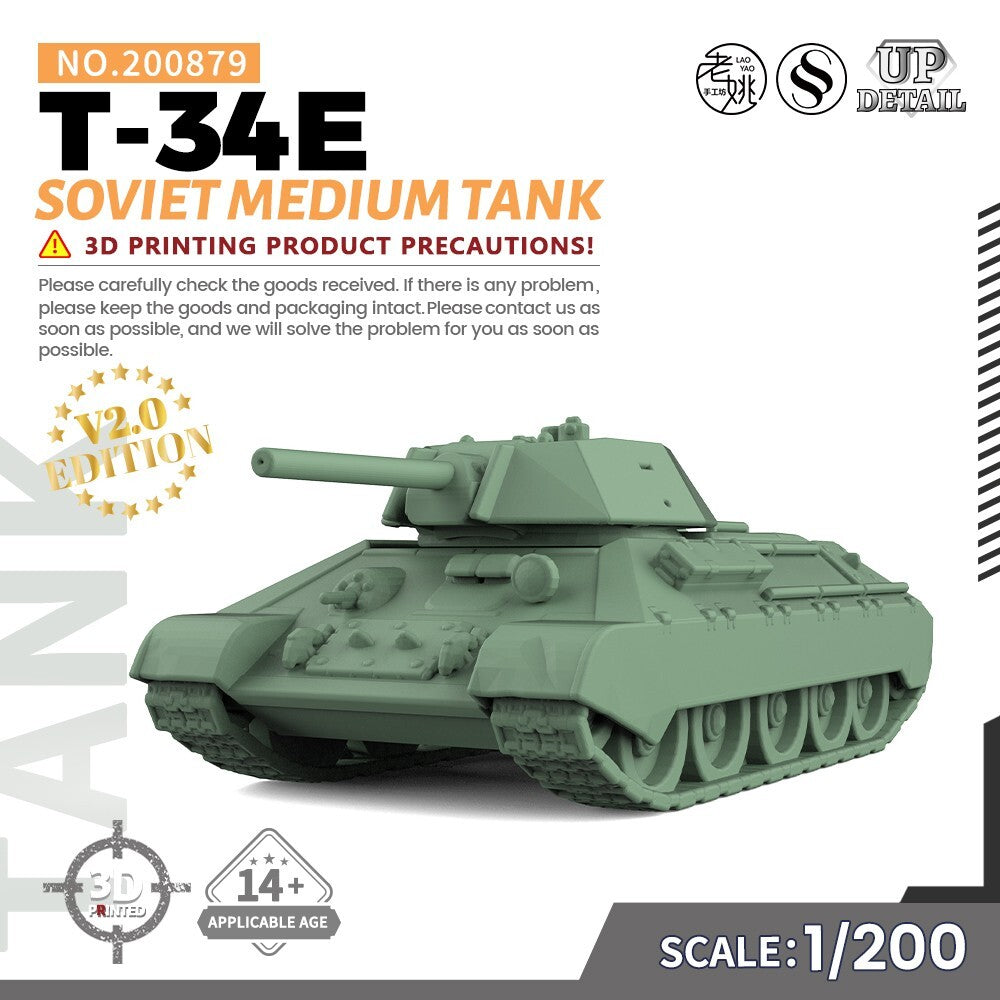 SSMODEL SS200879 1/200 Military Model Kit Soviet T-34E Medium Tank