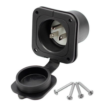 15A 125V RV Power Inlet Socket with Waterproof Cap for Camper Trailer Marine