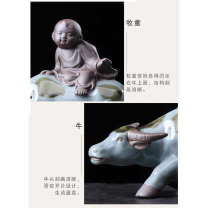 Purple Sands Tea Pet Ornament 12.2cm Kung Fu Tea Tray Decoration Tea Ceremony