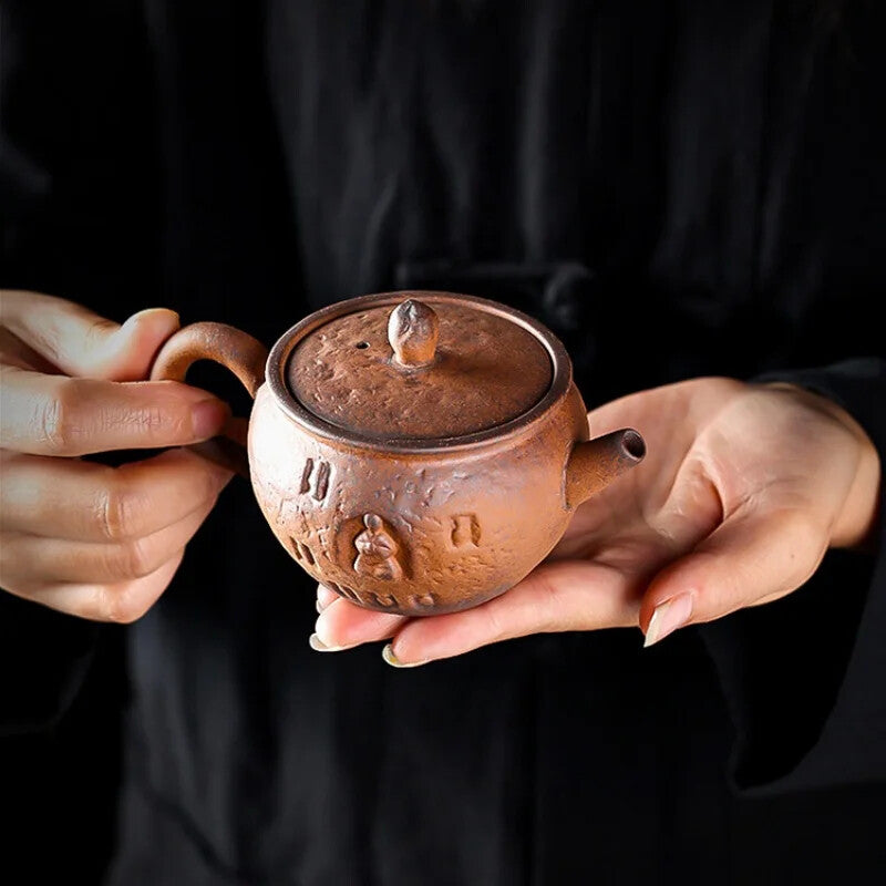 Raw Ore Rough Pottery Tea Pot Handmade Tea Set Single Pot Tea Ceremony