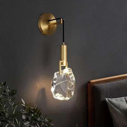 Pendant Lights Copper Corder Simple Luxury Crystal Bedroom Bedside Lamp 12x150cm
