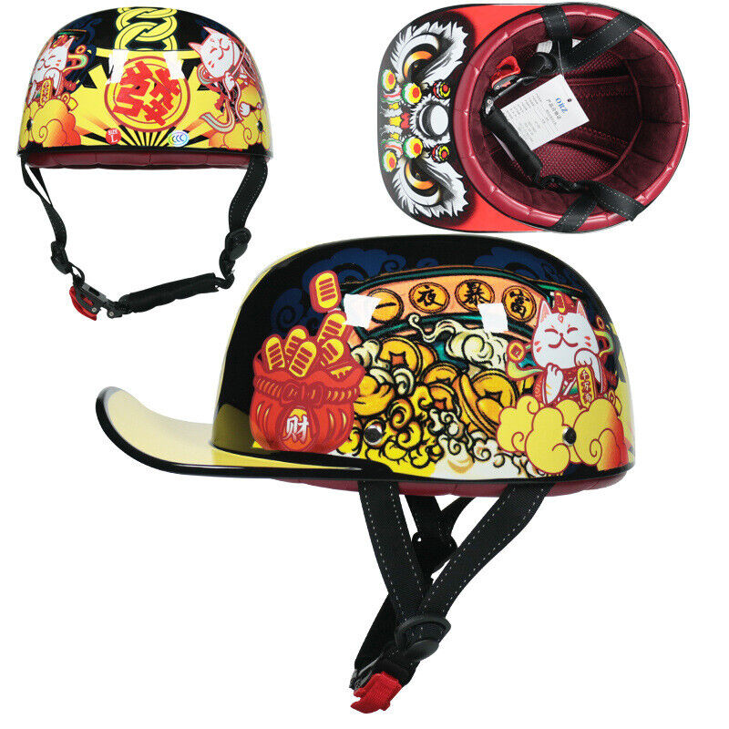 Motorcycle Half Helmet Baseball Cap Helmet Street Chopper Scooter Helmet DOT