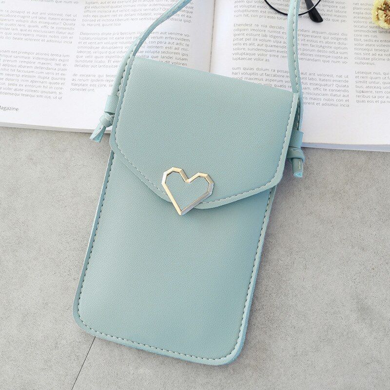 Handbag Women Bags Heart-shaped Transparent Simple Retro Mobile Phone Buckle Bag