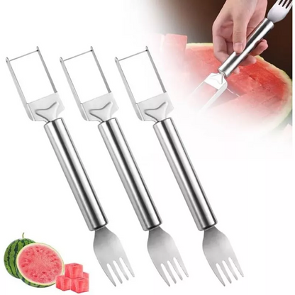 Lot Watermelon Slicer Cutter,2-in-1 Fork Stainless Steel Fruit Cutting Artifact