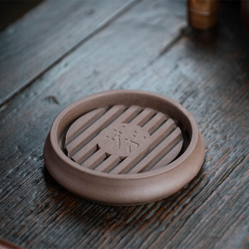 Yixing Zisha Purple Clay Holder For Tea Pot Water Reservoir Mat Round Stand New