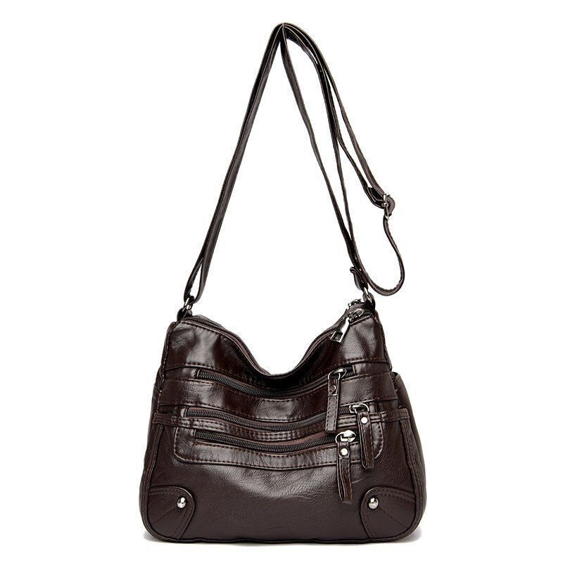 High Quality Soft Leather Shoulder Bags Multi-Layer Crossbody Bag Handbag Purse