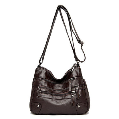 High Quality Soft Leather Shoulder Bags Multi-Layer Crossbody Bag Handbag Purse