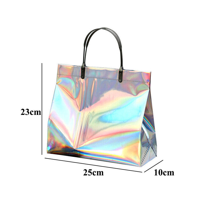 New Thick Handbag Waterproof Storage Bag Casual Laser Tote Shopping Bag ⊹ ⊰