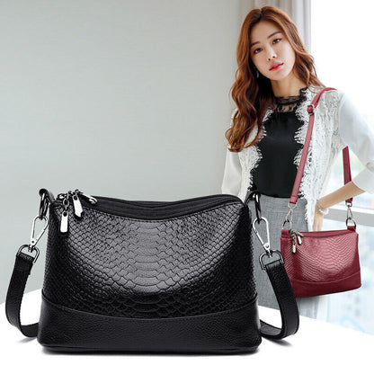 Mom Bag Shoulder Messenger Bag Multilayer Soft Leather Bag Satchel Wallet