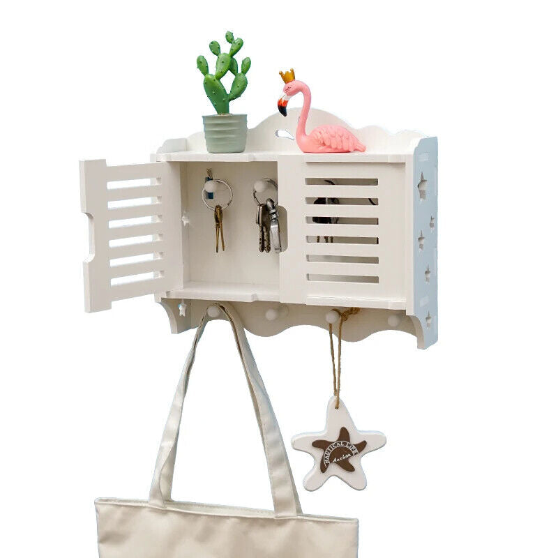 Key Holder Wood Box Organizer Mini Cabinet Frame Hanging Living Room Decorations
