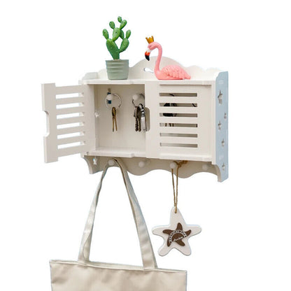 Key Holder Wood Box Organizer Mini Cabinet Frame Hanging Living Room Decorations