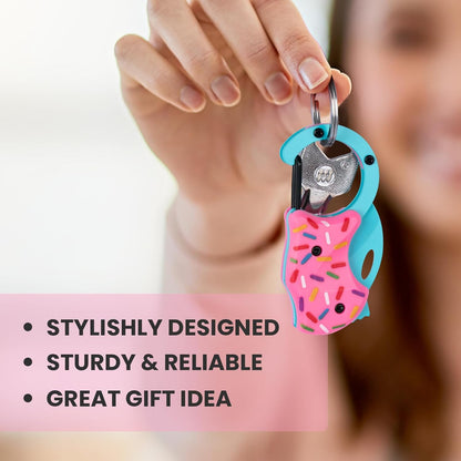 Small Pocket Knife for Women, Cute Donut Folding Box Cutter with 1.34 Inch Sharp