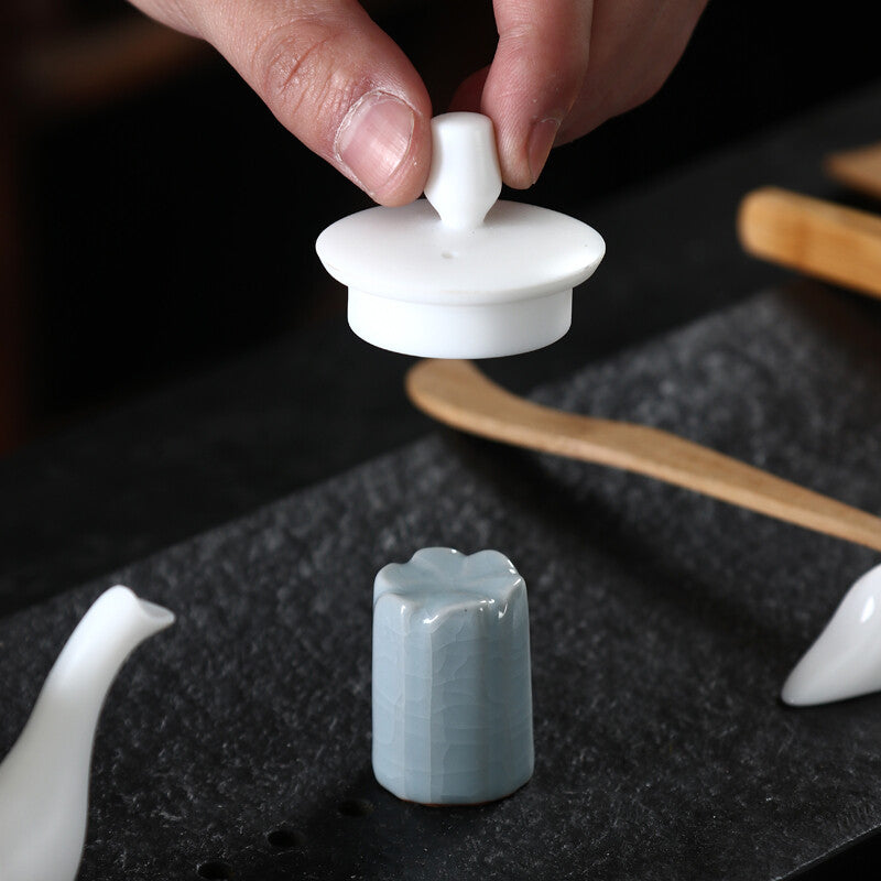 Porcelain Holder For Lid Of Tea Pot Gaiwan Creative Ruyao Crackle Glaze Rack