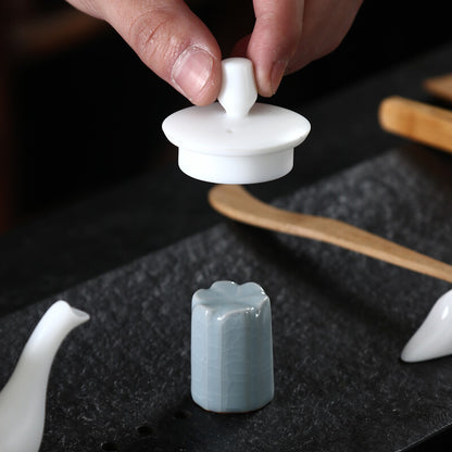 Porcelain Holder For Lid Of Tea Pot Gaiwan Creative Ruyao Crackle Glaze Rack
