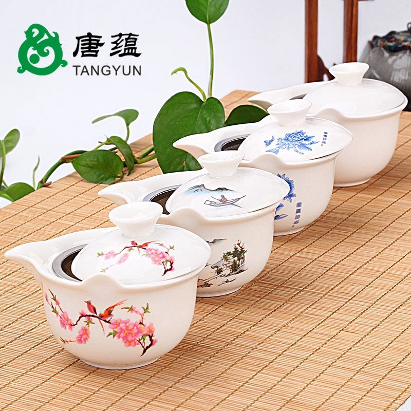 Anti Scald Lid Bowl, Tea Cup, Large Ceramic Tea Cup, Hand-held Teapot