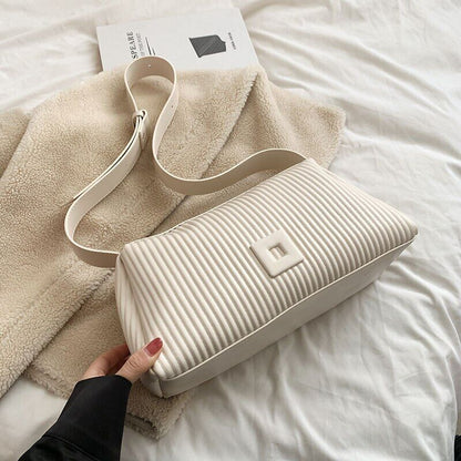 Shoulder Side Bags for Women PU Leather Small Bag Pleats Handbags and Purses