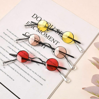 Sunglasses Retro Mini Round Men Metal Frame Gold Black Small Round Popular Lens