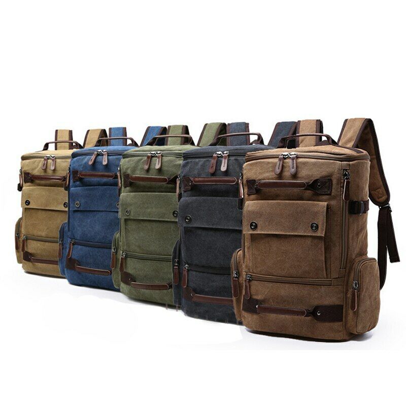 Men's Backpack Vintage Canvas Backpack Men Travel School Bags Large Capacity Bag