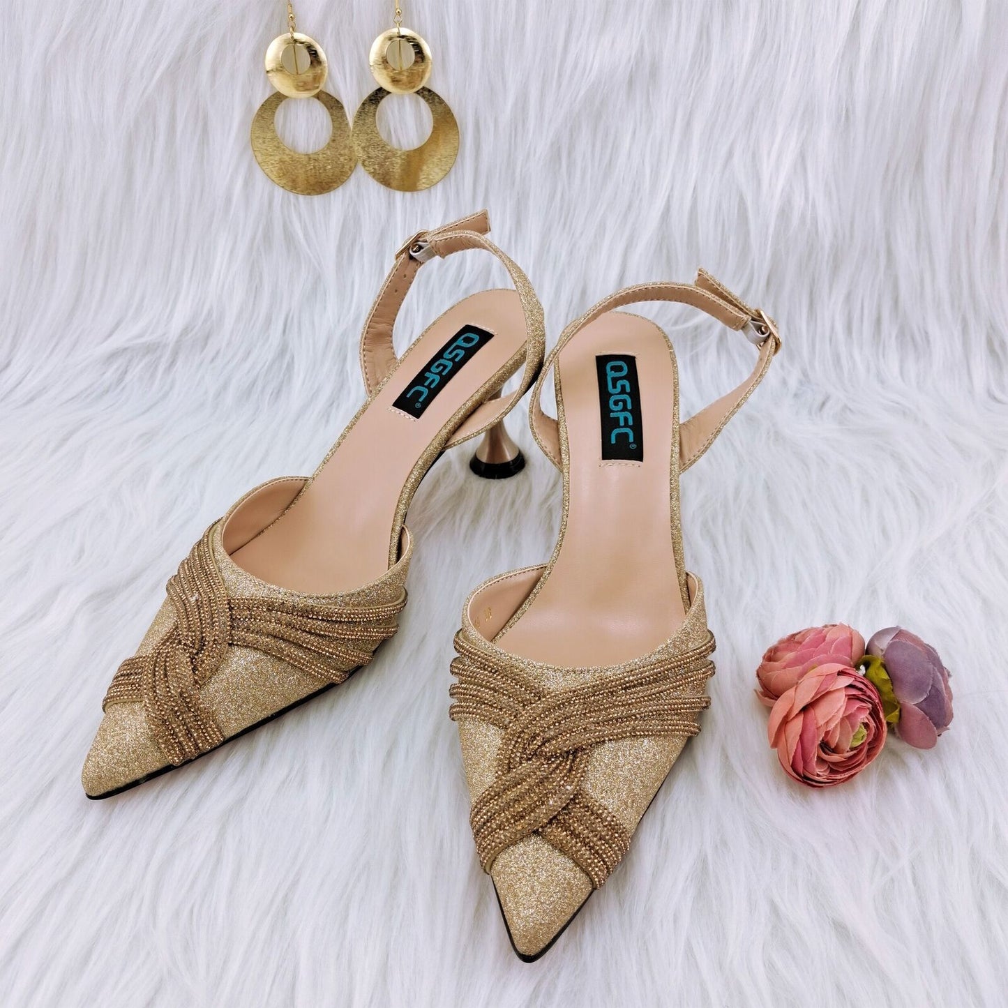 With Cashew Bag Exquisite Banquet Ladies Shoes And Bag
