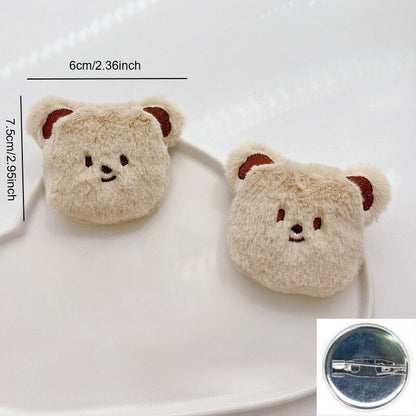 Nerdy Bear Happy Rabbit Cartoon Plush Doll Brooch Student School Bag Decoration
