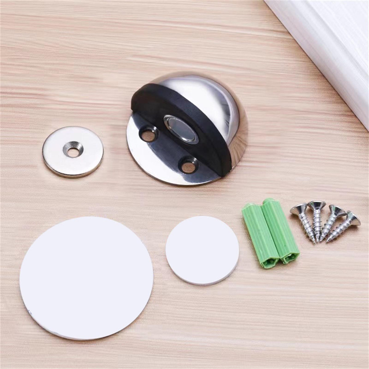 Stainless Steel Magnetic Suction Rubber Semi-circle Anti-collision Door Stop;