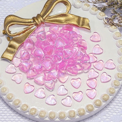 Nail Art Decals 20-100Pcs 3D Heart Charms Clear Acrylic DIY Manicure Accessories