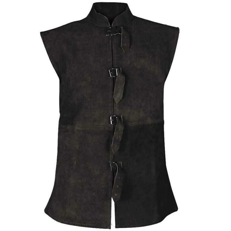 Men Medieval Buccaneer Vest Priate Costume Renaissance Steampunk Waistcoat Top