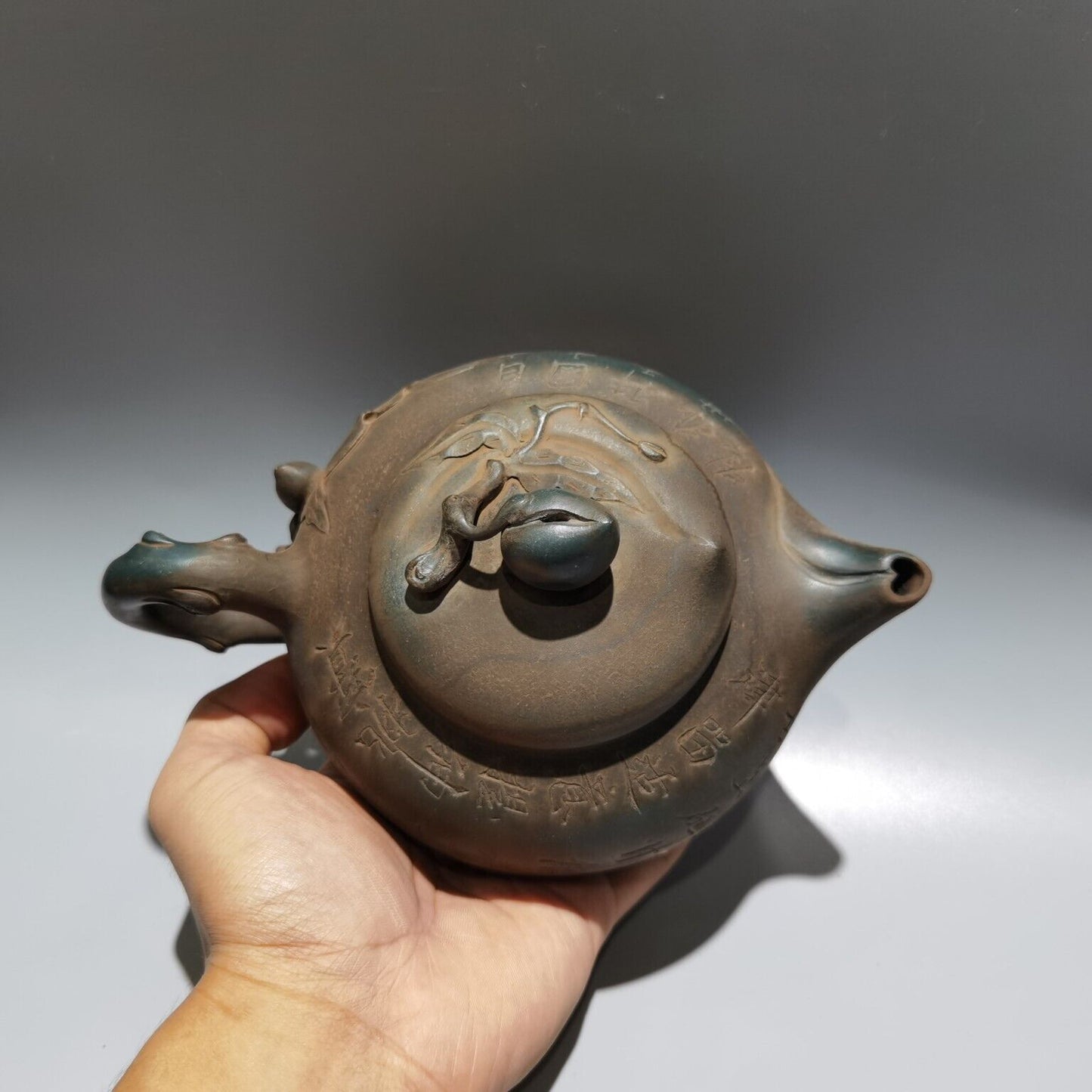 vintage China yixing purple clay teapot zisha ceremony ceramic peach teaware art