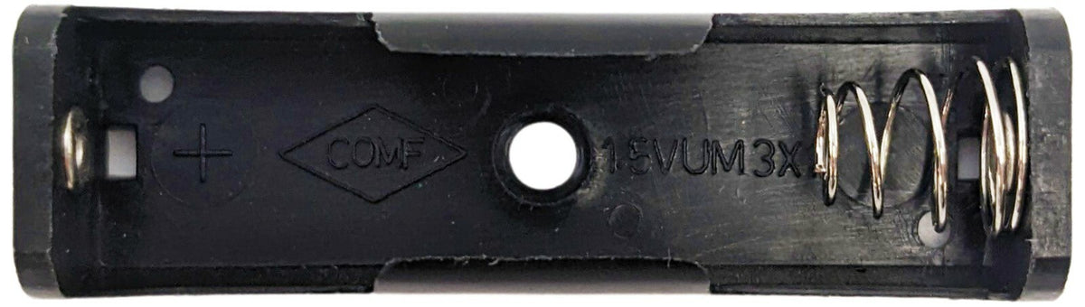Single AA Battery Holder w\ Solder Lugs, Plastic, 2.25" x 0.67" x 0.55"