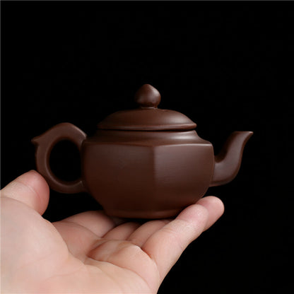Chinese Yixing Zisha Clay Pottery Teapot Hexagon Design Clay Pot