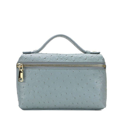 Handbag Embossed Ostrich Leather Portable Bag Small Clutch Bag Purse 19*12*6 CM