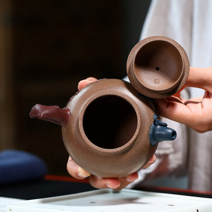 Tea Pot Old Duan Clay Yixing Zisha Master Pot Marked Three Legs Handmade Teapots
