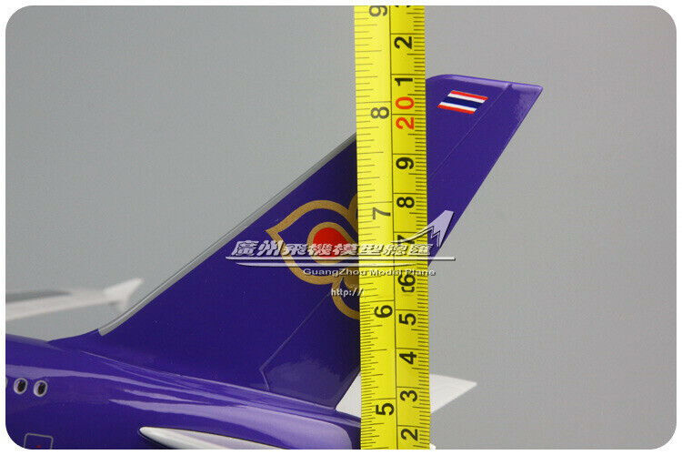 1:160 46CM THAI AIRBUS A380 Passenger Airplane Landing Gear Resin Aircraft Model