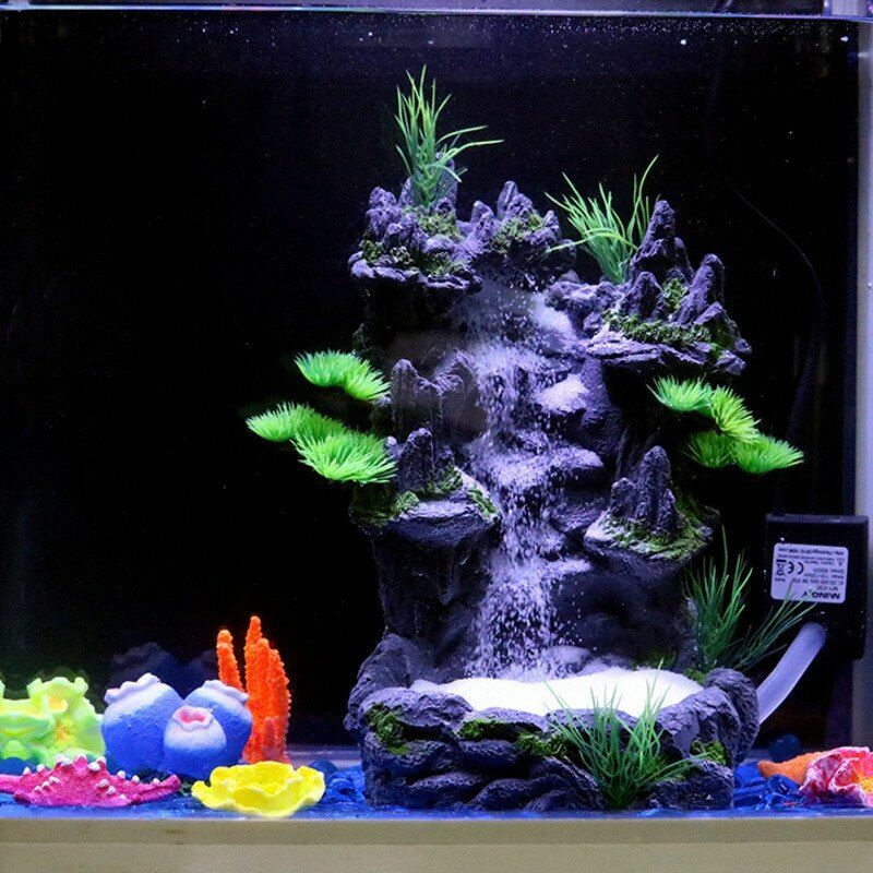 10.2" Extra Large Aquarium Landscaping Rockery Quicksand Waterfall Decoration