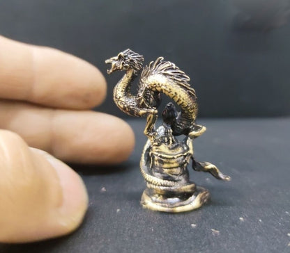Brass Dinosaur Statue Beast Figurine Model Table Decor