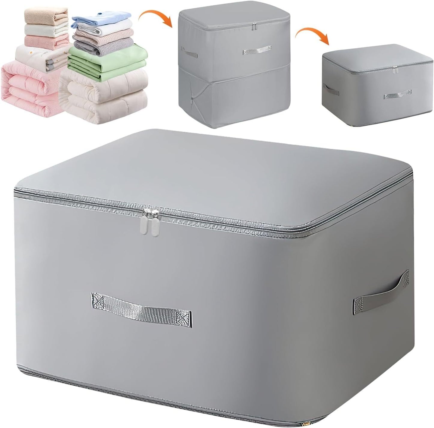 2/4Pcs Wardrobe Storage Bags Zipped Clothes Organizer Underbed Cube Closet Boxes