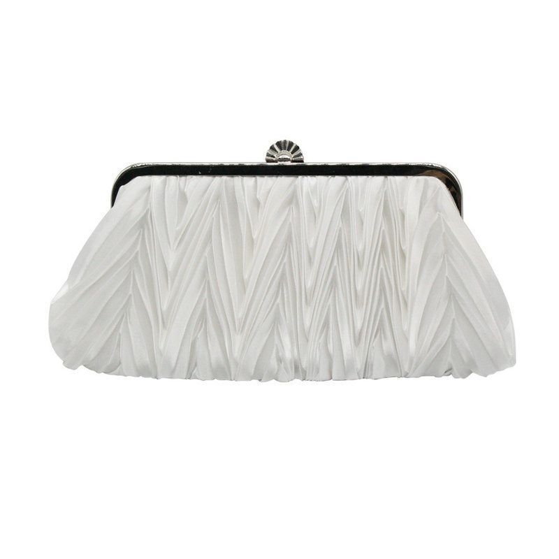 Satin Crystal Bridal Handbag Clutch Wedding Purse Evening Bag Shoulder Purse 1PC