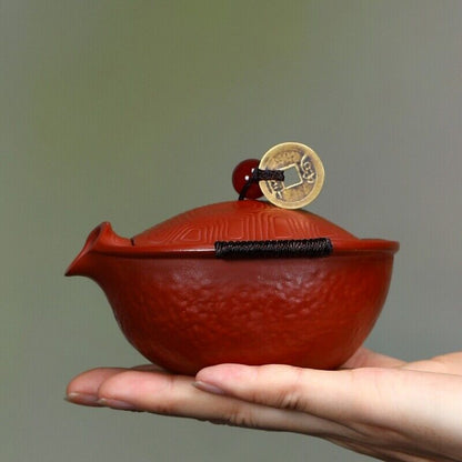 Handmade Tea Pot Turtle Design Real Yixing Zisha Clay Pot Ball Shaped Infuser