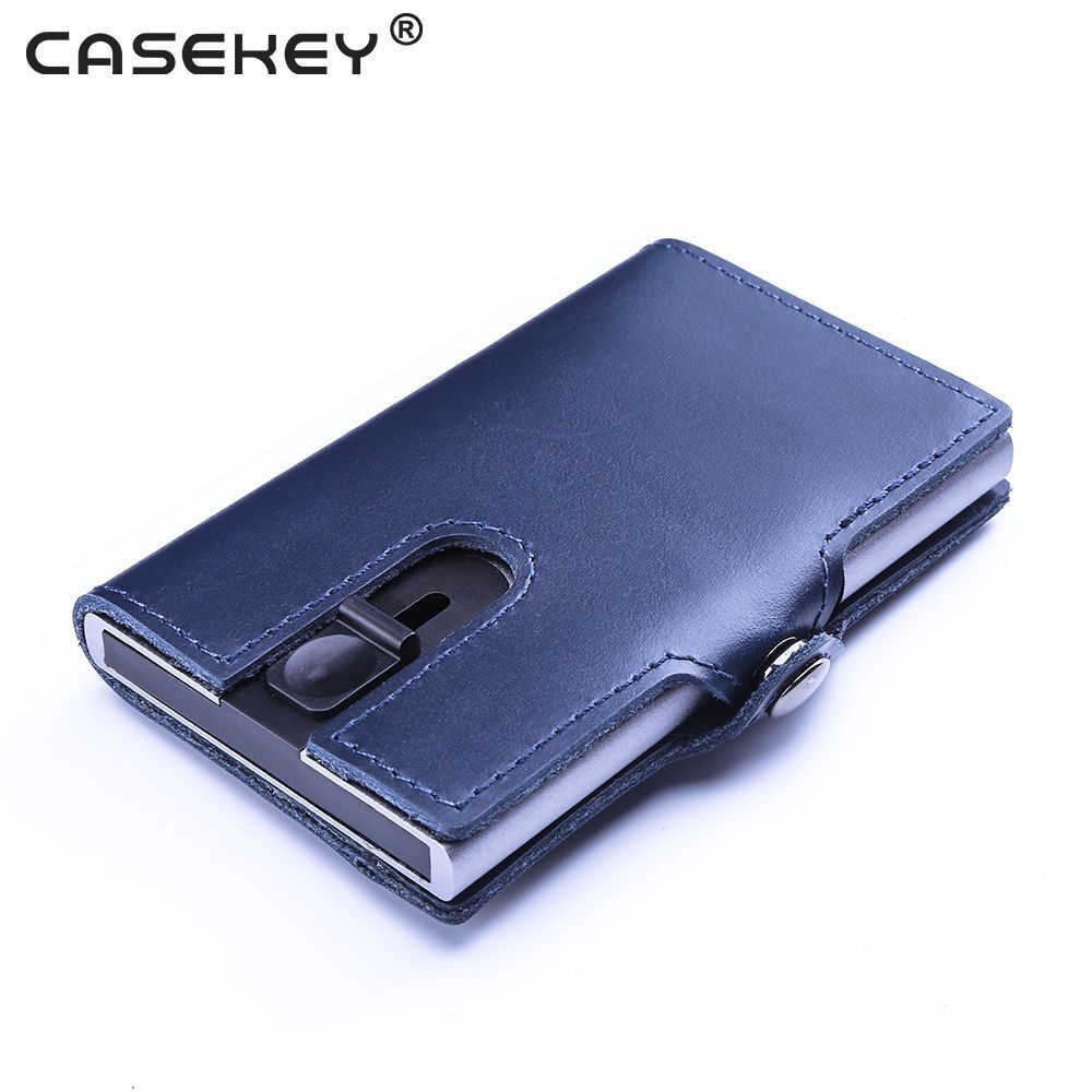 Carbon Fiber Slim Wallet Anti Rfid Credit Card Holders Case Leather Business 1PC