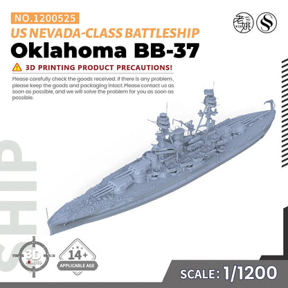 SSMODEL SS1200525 1/1200 Military Model Oklahoma Nevada-class Battleship BB-37