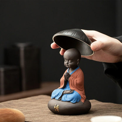 Purple Clay Creative Little Monk Tea Strainer Tea Leaking Home Kung Fu Tea Set
