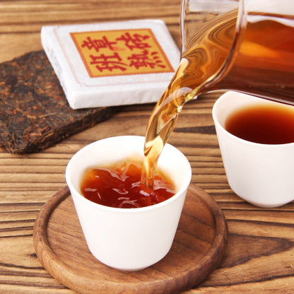 36g 2025 Ban Zhang Ripe Pu'er Tea Agarwood Old Ripe Tea Mini Small Tea Bricks