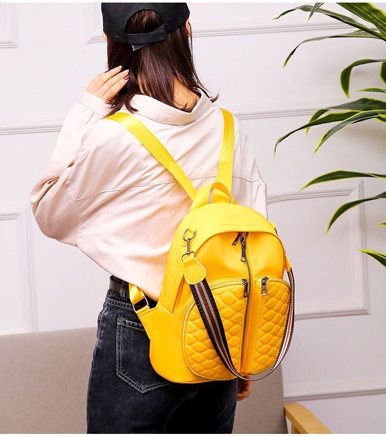 Oxford Backpacks Shoulder Traveling Purse Large School Book Bag Yellow Red Green