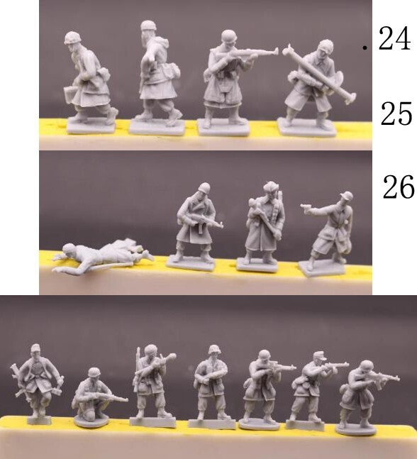 Unassembled1/72 Resin figure model WWII German Airborne 15pcs Soldiers kit