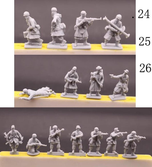 Unassembled1/72 Resin figure model WWII German Airborne 15pcs Soldiers kit