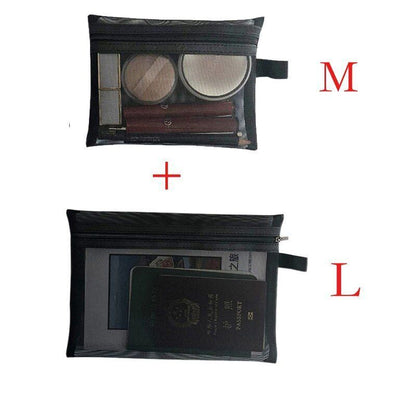 Mesh Cosmetic Bag Women S/M/L Set Makeup Bag Traveling Organizer Cosmetics Pouch