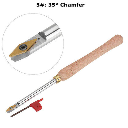 Wood Turning Tool Wood Handle Titanium Coated Carbide Insert Cutter Round Shank