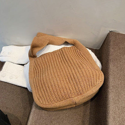 Shoulder Large Handbags Autumn Winter Knitting Shopping Handle Women Shopper Bag