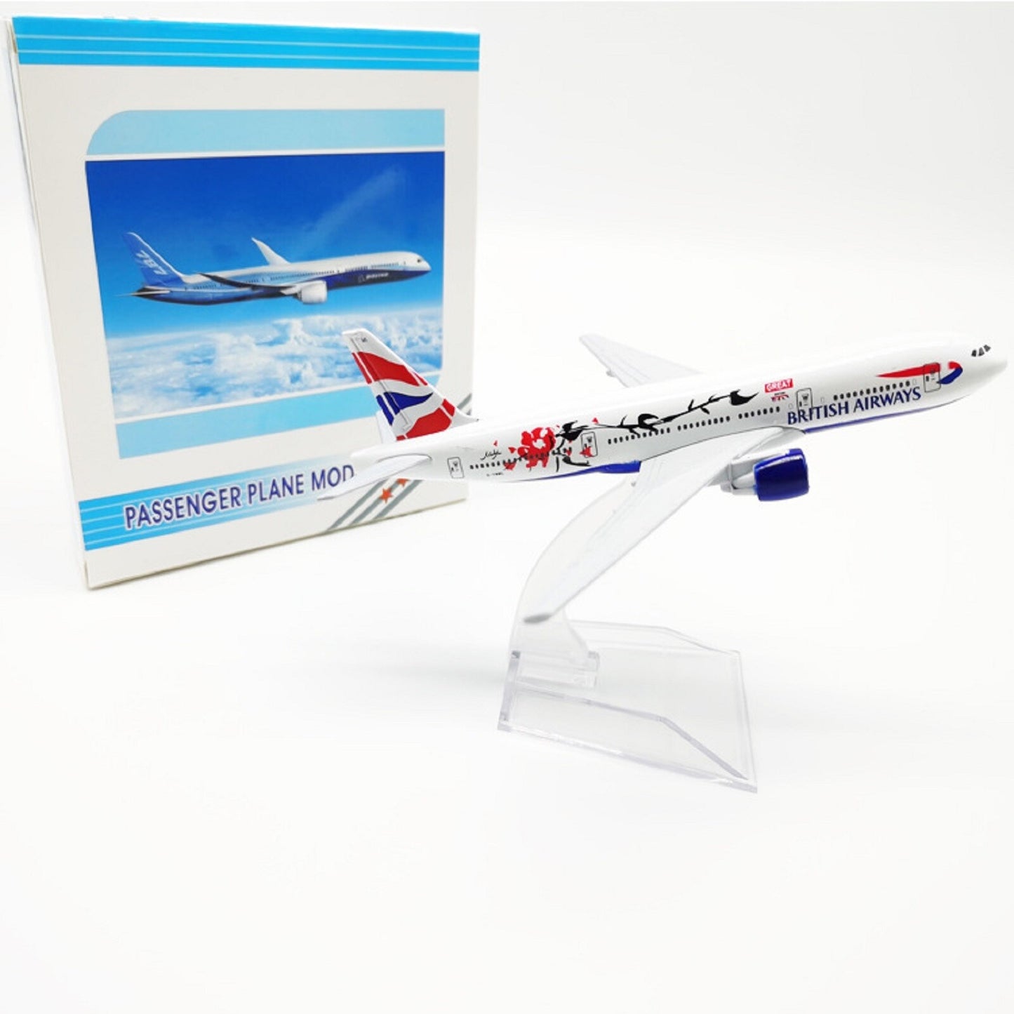 1/400 Aircraft British 777 B777 Plum Plane Model Plane Souvenir Static Display